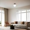 Elegáns csillár fém testtel és üvegsapkával, 15 cm átmérő, 20 cm magasság | E27 aljzat, max 40 W, matt króm és fehér bevonat | Stílusos világítás modern terekbe