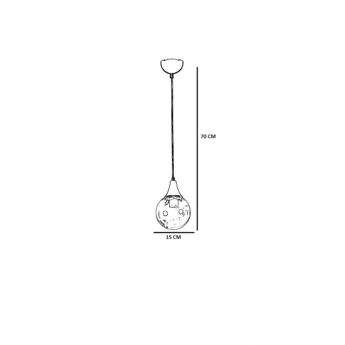 Elegáns borostyán és arany csillár, fém test, állítható magasság (25-70 cm), 15 cm átmérő, E27 aljzat, max 40W, IP20 | Modern dekorációhoz tökéletes