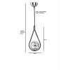 Glam skandináv csillár, 70 cm Magasság, 20 cm Átmérő | 100% fém, E27 foglalat, fehér és réz | Elegáns világítás modern terekbe