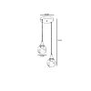 Elegáns borostyán és arany csillár, fém test, állítható magasság 70 cm, 25 cm átmérő, E27 aljzat, Max 40W, IP20 | Tökéletes a modern dekorációhoz és hangulathoz