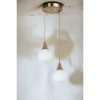 Elegáns fémcsillár üvegsapkával, 25 cm átmérővel, állítható magassággal 70 cm, E27 foglalattal, fehér és arany kivitelben | Tökéletes modern enteriőrbe