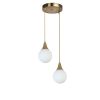 Elegáns fémcsillár üvegsapkával, 25 cm átmérővel, állítható magassággal 70 cm, E27 foglalattal, fehér és arany kivitelben | Tökéletes modern enteriőrbe
