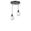 Elegáns fekete-fehér csillár, fém test, állítható magasság 70 cm, 25 cm átmérő, E27 aljzat, Max 40W, IP20 | Modern terekbe tökéletes