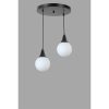 Elegáns fekete-fehér csillár, fém test, állítható magasság 70 cm, 25 cm átmérő, E27 aljzat, Max 40W, IP20 | Modern terekbe tökéletes