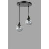 Elegáns fekete és füstölt csillár, fém test, állítható magasság 70 cm, átmérő 25 cm, E27 aljzat max. 40 W, stílusos világítás modern terekbe