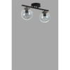 Elegáns fémcsillár, fekete és füstölő, 36 cm hosszú, 20 cm magas, E27 aljzat, max 40W, IP20 | Stílusos világítás modern terekbe