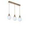 Elegáns fémcsillár üvegsapkával, 15 cm átmérőjű, 55 cm hosszú, állítható magasságú, E27 foglalat, fehér és arany kivitel | Modern terekbe tökéletes