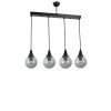 Elegáns fémcsillár, állítható magasságú 65 cm, 15 cm átmérőjű, fekete és füstölő felület, E27 aljzat Max 40W, IP20 | Tökéletes modern enteriőrbe