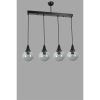 Elegáns fémcsillár, állítható magasságú 65 cm, 15 cm átmérőjű, fekete és füstölő felület, E27 aljzat Max 40W, IP20 | Tökéletes modern enteriőrbe