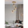 Elegáns borostyán és arany csillár, fém test, 30 cm átmérő, állítható magasság 70 cm, E27 aljzat Max 40W, IP20 | Tökéletes a modern dekorációhoz és hangulathoz