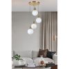 Elegáns fém csillár, fehér és arany, 30 cm átmérő, állítható magasság 70 cm | E27 Max 40W, IP20 | Tökéletes modern lakóterekbe és étkezőkbe