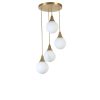Elegáns fém csillár, fehér és arany, 30 cm átmérő, állítható magasság 70 cm | E27 Max 40W, IP20 | Tökéletes modern lakóterekbe és étkezőkbe