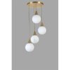 Elegáns fém csillár, fehér és arany, 30 cm átmérő, állítható magasság 70 cm | E27 Max 40W, IP20 | Tökéletes modern lakóterekbe és étkezőkbe