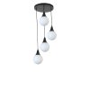 Elegáns fekete-fehér csillár, fém test, állítható magasság 70 cm, átmérő 30 cm, E27 aljzat max. 40 W, stílusos világítás modern terekbe