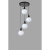 Elegáns fekete-fehér csillár, fém test, állítható magasság 70 cm, átmérő 30 cm, E27 aljzat max. 40 W, stílusos világítás modern terekbe