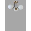 Elegáns fémcsillár üvegsapkával, 40 cm átmérő, 30 cm magasság | E27 aljzat, max 40W | Fehér és arany kivitel | Tökéletes modern enteriőrbe