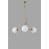 Elegáns fémcsillár üvegsapkával, 65 cm átmérő, 70 cm magasság | E27 aljzat, max 40W | Fehér és arany kivitel, tökéletes a modern belső terekhez