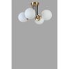 Elegáns fémcsillár üvegsapkával, 40 cm átmérő, 30 cm magasság | E27 aljzat, max 40W | Fehér és arany kivitel | Tökéletes modern enteriőrbe
