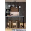 Elegáns fémcsillár, fekete és füstölő, 90 cm hosszú, 15 cm sapka átmérő, E27 aljzat, max 40 W, 220-240 V, stílusos világítás modern terekbe