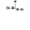 Elegáns fémcsillár, fekete és füstölő, 90 cm hosszú, 15 cm sapka átmérő, E27 aljzat, max 40 W, 220-240 V, stílusos világítás modern terekbe
