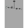 Elegáns fémcsillár, fekete és füstölő, 90 cm hosszú, 15 cm sapka átmérő, E27 aljzat, max 40 W, 220-240 V, stílusos világítás modern terekbe