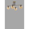 Elegáns fémcsillár, arany-fekete borostyánsárga üvegkupakkal, 70 cm átmérő, 40 cm magasság, E27 foglalat, max 40W, IP20 | Modern terekbe tökéletes