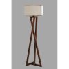 Elegáns diófa állólámpa, 150 cm magas, fa ház, szövet sapka, E27 foglalat, 40W Max | Stílusos világítás modern lakóterekbe és irodákba