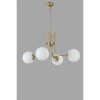 Elegáns fémcsillár üvegsapkával, 65 cm átmérő, 70 cm magasság | E27 aljzat, max 40W | Fehér és arany kivitel, tökéletes a modern belső terekhez