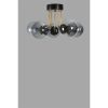 Elegáns fémcsillár, 45 cm átmérő, 30 cm magasság | Fekete és füstölő felület | E27 aljzat, max 40W | Stílusos világítás modern terekbe