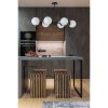 Elegáns fekete-fehér csillár, fém test, 90 cm hosszúság, 65 cm magasság, E27 aljzat, max 40W, IP20 | Tökéletes modern lakóterekbe és étkezőkbe