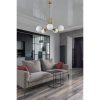 Elegáns fémcsillár üvegsapkával, 65 cm átmérő, 70 cm magasság | E27 aljzat, max 40W | Fehér és arany kivitel, tökéletes a modern belső terekhez