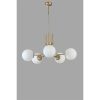 Elegáns fémcsillár üvegsapkával, 65 cm átmérő, 70 cm magasság | E27 aljzat, max 40W | Fehér és arany kivitel, tökéletes a modern belső terekhez