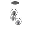 Ipari skandináv csillár, 70 cm Magasság, 30 cm Átmérő | 100% fém, fekete felület, E27 aljzat, max 40 W | Stílusos világítás modern terekbe