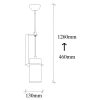 Ipari fekete csillár, fém test, 126 cm magasság | Állítható, E27 aljzat, IP20 | Tökéletes modern otthoni és irodai dekorációhoz, elegáns design