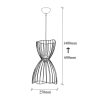 Ipari fekete csillár, állítható magasságú 60-140 cm, fém test, 25 x 25 cm, E27 aljzat max. 40 W, elegáns, egyszerű kialakítás modern terekhez