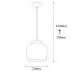 Skandináv csillár, fém test, 22 x 22 cm, magasság 123 cm | Fehér és piros | Elegáns design modern terekhez | IP20, 90 cm Kábelhossz