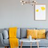 Modern réz csillár, 66 x 66 cm, magasság 27 cm | Fém ház, 6 x E27 Max 40W | Elegáns design otthoni és irodai használatra, IP20 besorolású