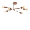 Modern réz csillár, 66 x 66 cm, magasság 27 cm | Fém ház, 6 x E27 Max 40W | Elegáns design otthoni és irodai használatra, IP20 besorolású