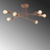 Modern réz csillár, 66 x 66 cm, magasság 27 cm | Fém ház, 6 x E27 Max 40W | Elegáns design otthoni és irodai használatra, IP20 besorolású