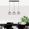 Ipari csillár, fekete fém test, állítható magasság 30-120 cm, 98 x 24 cm, 3 x E27 Max 40 W, Elegáns kialakítás modern terekhez, IP20