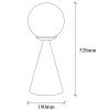 Skandináv stílusú asztali lámpa, fehér fémház, 43 cm magas, 19 x 19 cm talp, E27 aljzat, 40W Max, 200 cm kábel | Elegáns és minimalista dizájn