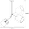 Modern ipari csillár, fekete fém test, 100 x 100 cm, magasság: 107 cm, 2 x E27 Max 40 W, stílusos skandináv dizájn otthonra és irodára