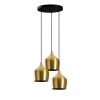 Elegáns arany csillár, 46 x 46 cm, magasság 124 cm | Állítható, fém ház, 3 x E27 Max 40W | Modern Glam Design stílusos belső terekhez