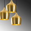 Elegáns arany csillár, 46 x 46 cm, magasság 124 cm | Állítható, fém ház, 3 x E27 Max 40W | Modern Glam Design stílusos belső terekhez
