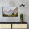 Caspar David Friedrich elegáns dekoratív vászonfestménye, 45 x 70 cm | 100% velúr vászon, 100% fa keret (3 cm) | Lenyűgöző hegyi tó táj