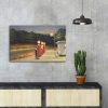 Edward Hopper dekoratív vászonfestmény, 45 x 70 cm, 100% velúr vászon, 100% fa keret (3 cm vastag) | Elegáns művészet otthoni és irodai dekorációhoz