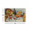 Paul Cézanne dekoratív vászonfestménye, „Le Panier de Pommes” | 45 x 70 cm | 100% velúr vászon, 100% fa keret (3 cm vastag) | Elegáns művészet lakberendezéshez