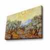 Van Gogh olajfák 1889 dekoratív vászonfestmény, 45 x 70 cm, 100% velúr vászon, 100% fa keret (3 cm vastag) | Elegáns művészet lakberendezéshez