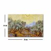 Van Gogh olajfák 1889 dekoratív vászonfestmény, 45 x 70 cm, 100% velúr vászon, 100% fa keret (3 cm vastag) | Elegáns művészet lakberendezéshez