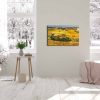 Vincent Van Gogh "The Harvest" dekoratív vászonfestmény, 45 x 70 cm, 100% velúr vászon, 3 cm-es fakeret | Elegáns művészet otthoni és irodai dekorációhoz